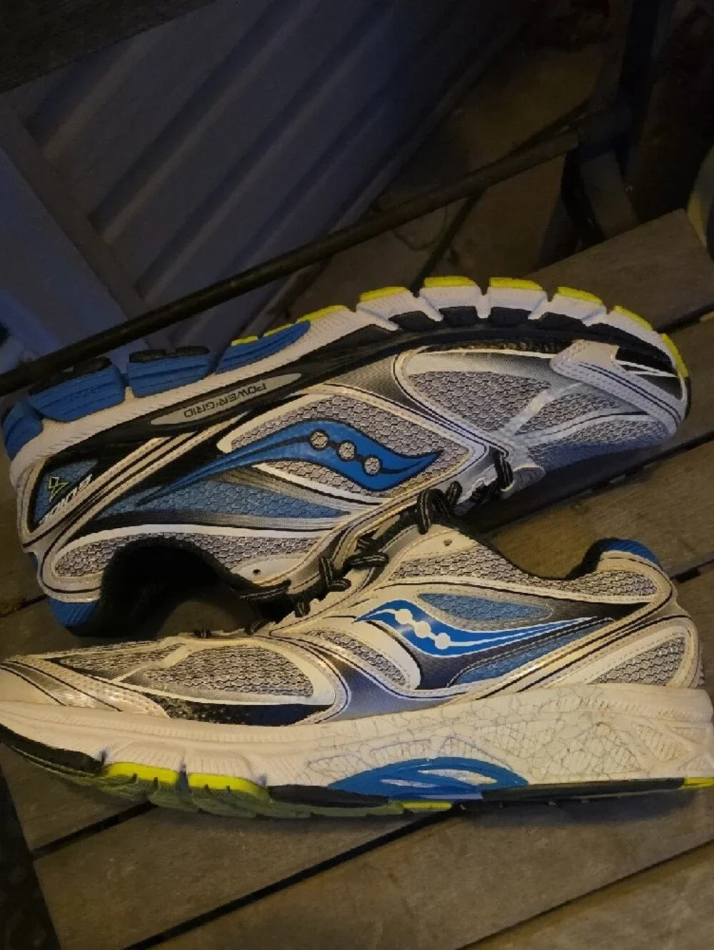 Saucony Power Grid Guide Men's White/Blue Running Sneakers - Size 11